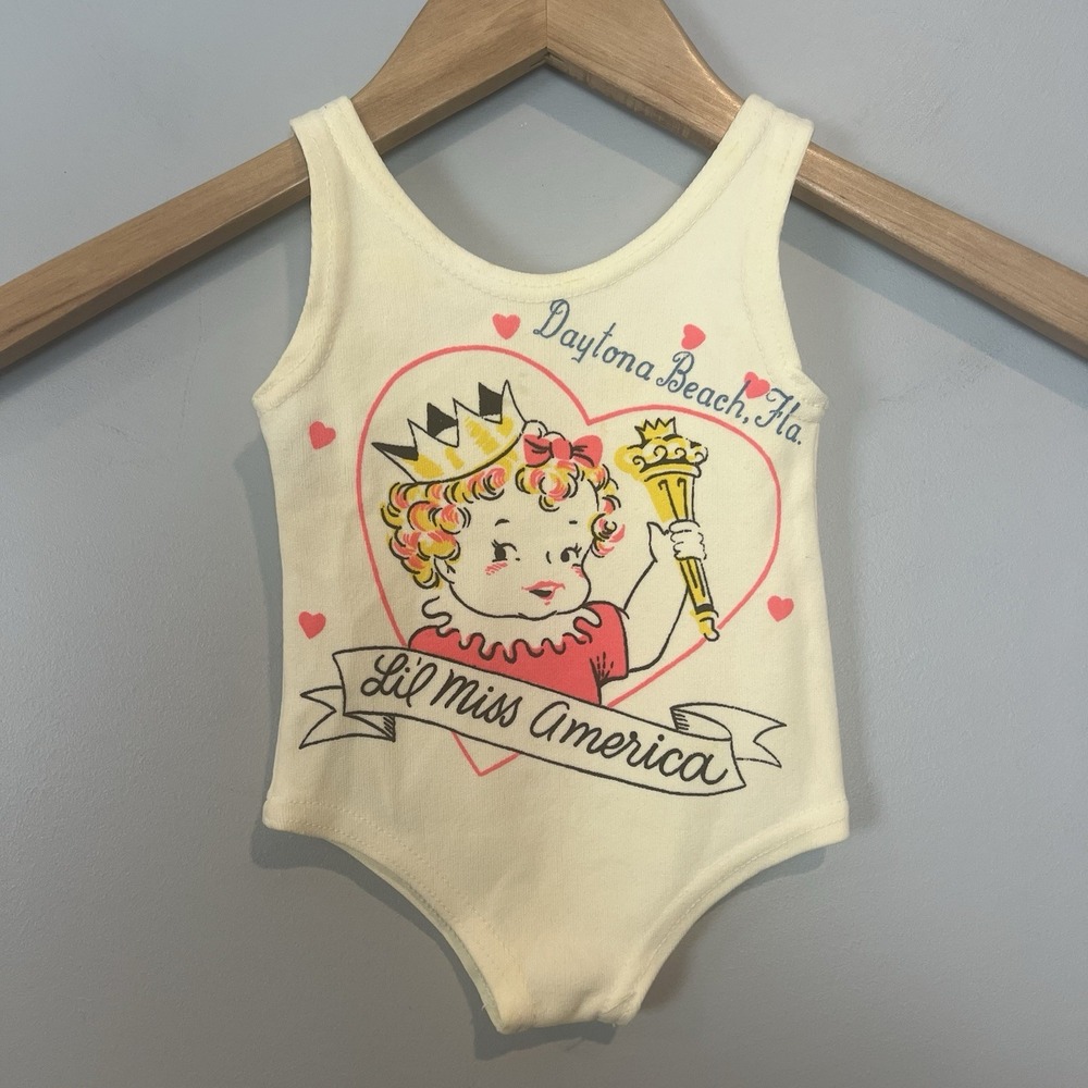 Vtg Daytona Beach FL Lil Miss America Baby One Piece by Sherry Manufacturing